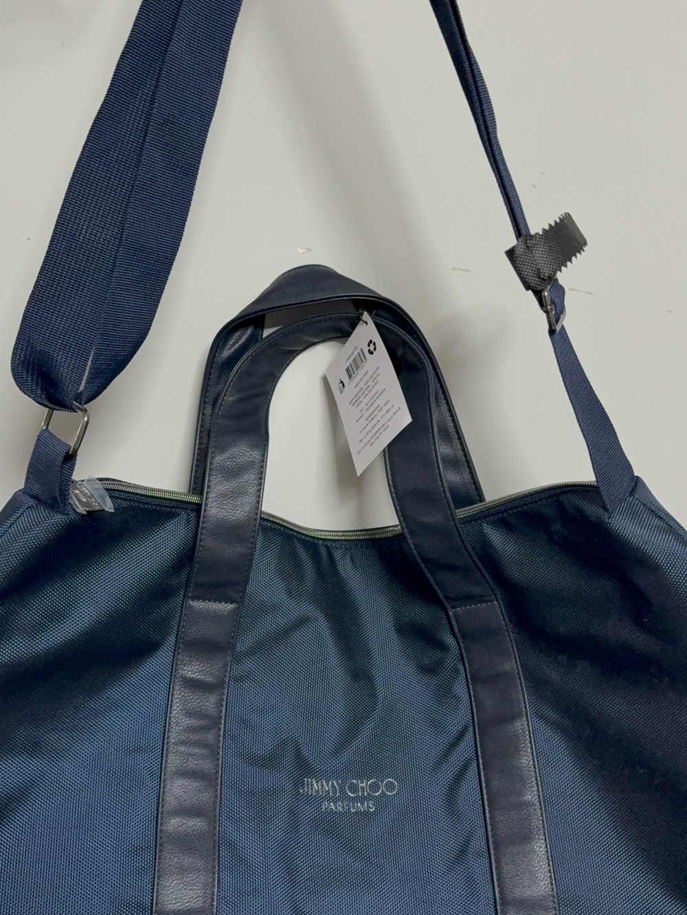 Jimmy Choo Navy and Black Men's Duffel Bag